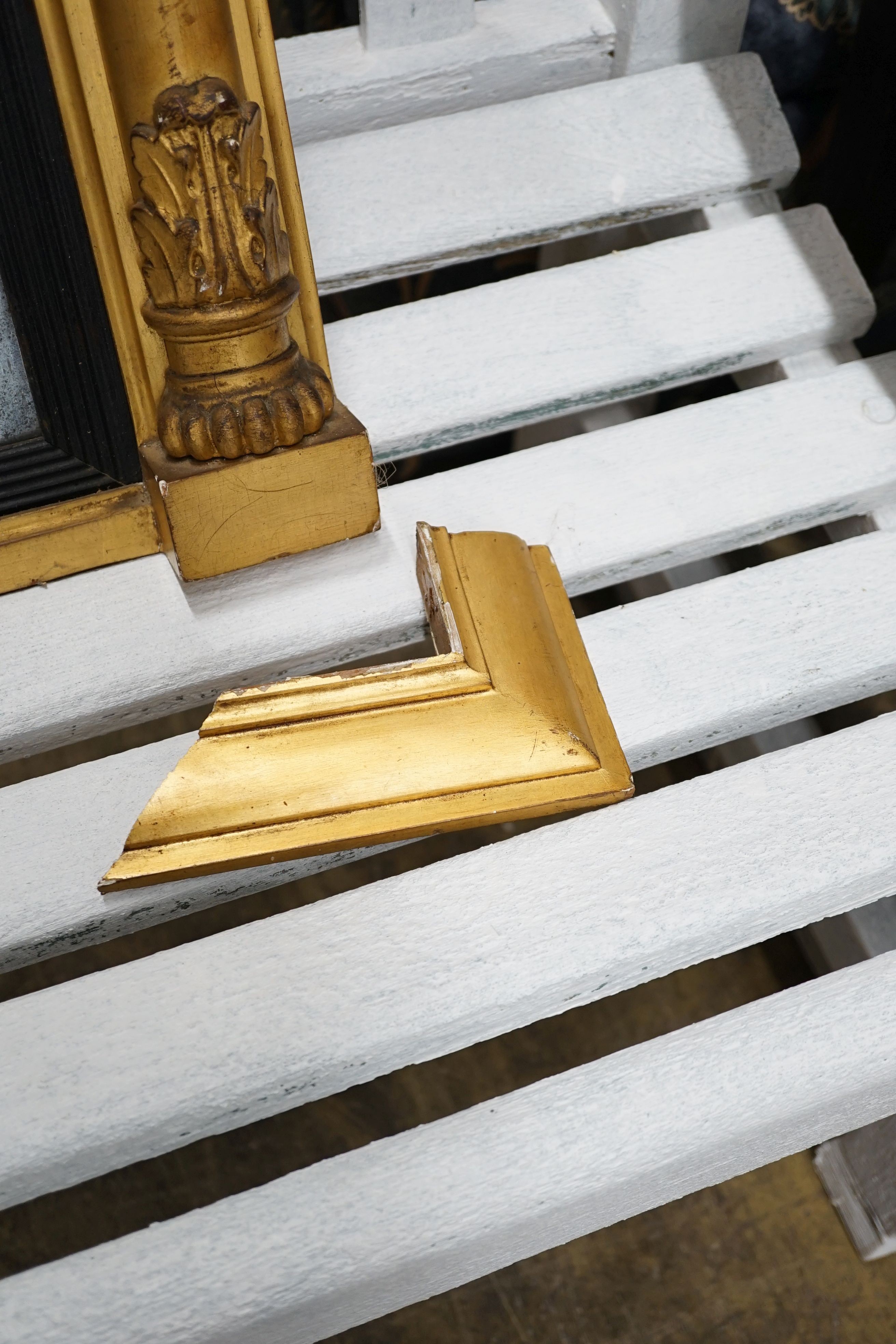 A William IV gilt gesso over-mantel, width 102cm, height 66cm